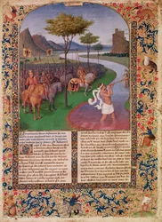 ジュリアス・シーザー（紀元前100-44年）ルビコン川を渡る、1470年頃（詳細）